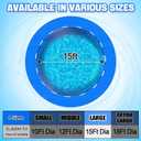 Aulock Heavy-Duty 15FT Pool Liner Pad for Round Above Ground Pools - Swimming Pool Mat Tarp to Prevent Punctures and Weed Barrier (Blue)