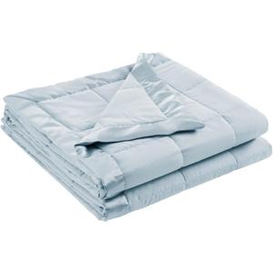 Madison Park Windom Down Alternative Blanket, Premium 3M Scotchgard Moisture Wicking Treatment, Lightweight and Soft Bed Cover For All Season, Satin Trim, Blue Twin