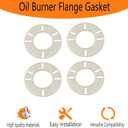 Replacement Oil Burner Flange Gasket 40287 3 and 4 Bolts Fits Beckett Wayne Carlin EZ1, 2 or 3 1/8" Ducane4pack