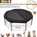 Dog Playpen Cover Top for 23 Inch 8 Panels Octagon Playpen, Escape-Proof Mesh Playpen Cover for Pets Indoor Outdoor Use, Fence Cover Only (Playpen Not Included)