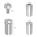 Osring 1/2 Dia x 4 L Standoffs Screws for Acrylic, Silver Sign Standoff Wall Mounts Hardware 16 Pack, Stainless Steel Advertising Nails for Glass Board and Signage