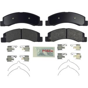 BOSCH BE824H Blue Semi-Metallic Disc Brake Pad Set With Hardware - Compatible With Select Ford Excursion, F-150, F-250 Super Duty, F-350 Super Duty; FRONT