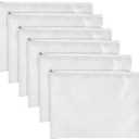 Bright Creations 6 Pack Large Cosmetic Canvas Pouch With Zipper 9 x 12, Blank Bag Organizer Purse for Travel, Toiletry, DIY Crafts - Zipper Pouch