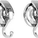 Heavy Duty Vacuum Suction Cup Hooks, Silver Plated Polished Super Suction for Kitchen Bathroom, 2 Pack