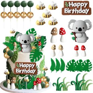 33Pcs Koala Cake Toppers Koala Cake Decoration for Birthday Party Baby Shower Supplise