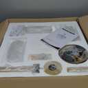 20" Gold Fandelier Ceiling Fan with Light, Gold Crystal Chandelier Ceiling Fans with Lights and Remote Control, Mid Century Enclosed Caged with 6 Speeds for Bedroom, Nursery, Living Room