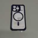 ESR for iPhone 15 Pro Case, Compatible with MagSafe, Full-Body Military-Grade Drop Proof Case with Built-in 9H+ Tempered Glass Screen Protector, Armor Series, Clear Dark Blue