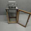 Wooden Candle Lantern, Large, Brown 7x7x13inch