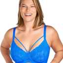 HSIA Minimizer Bras for Women Full Coverage, Unlined Lace Sexy Plus Size Underwire Bra for Large Breasts (Blue, XL)