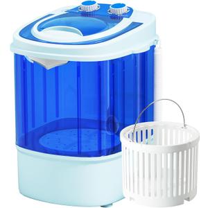 Superday Mini Portable Washing Machine, Single Tub Compact Washing Machine with Spin Cycle, 5.7LBS Washing Capacity Small Electric Washer Machine for Home, Apartments, Outdoor, RV, Dormitory, Blue