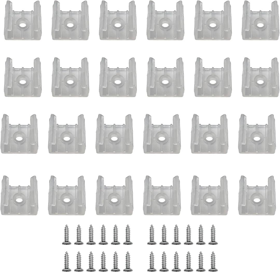 120 Pcs LED Light String Fixing Clips, Neon Mounting Clips with Screws Suitable for 12mm-14mm (0.47 inch-0.55 inch) Wide Strip Light