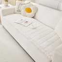 Couch Cover for Dogs Washable, Fuzzy Pet Couch Covers for 2 Cushion Sofa Pet Friendly, Non Slip Sofa Cover (White, 23.6" x 47"/60 x 120cm)