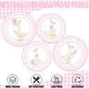 VioraWhite 183pcs Pink One Silly Goose Birthday Party Tableware Set Silly Goose Party Supplies for 24 Guests Tableware Includes Plates Napkins Cups Banner Gingham Tablecloth Balloons(Classical)