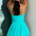 One Piece Swimdress for Women Tummy Control Bathing Suit Vintage Skirt Design Modest Full Coverage 2025 Swim Dress Lakeblue Medium