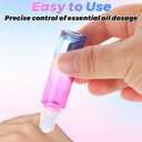 Acrux7 50 PCS 10ml Roller Bottles for Essential Oils, Gradient Color Glass Roll on Perfume Bottle Refillable Empty Perfume Roller Bottles with Stainless Steel Ball for Travel, Essential Oils