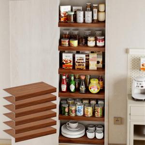 6-Pack PVC Composite Board Wire Rack Covers for Pantry - Imitation Wood-Look 24x12 Inch, Closet, Bathroom, Waterproof Scratch Resistant Easy Install, Wood Shelf Covers for Wire Shelving Brown