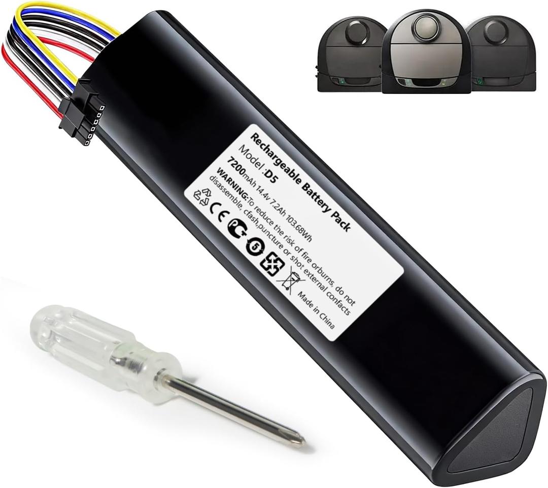 (New Upgraded) 7200mAh 14.4V Replacement for Neato Battery for Neato D3 D4 D5 D6 D7 Robotic Vacuum Cleaners,Part Number: 945-0225, Black