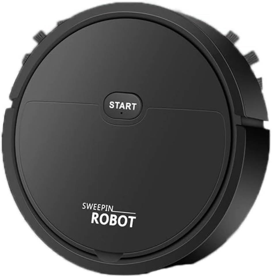 Robot Vacuum Cleaner, USB Smart 3 in 1 Super Thin, Powerful Suction, Quiet, Self Charging Robotic Vacuum Cleaner, Cleans Hard Floors to Medium Pile Carpets (Black)