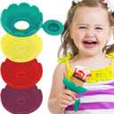 4pcs Silicone Popsicles Holders for Kids Ice Cream Holder for toddler Popsicle Drip Catcher for Kids Summer Days And Party Present