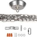 10 Feet Heavy Duty Silver Chain with 5" Light Canopy Kit for Chandelier, Swag Light Kit Light Fixture Mounting Bracket for Hanging Light,L0020