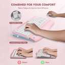 Wireless Keyboard and Mouse Combo, Wave Keys Full-Sized Ergonomic Keyboard with Cushioned Plam Rest, Phone Holder, Comfortable Natural Typing, 2.4G Cordless Set for Computer, Laptop, Pc, Mac, Windows