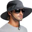 PFFY Sun Hats for Men Women Wide Brim Bucket Hat UPF 50+ Outdoor Beach Hiking Fishing Hat