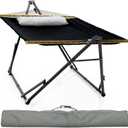 Tranquillo Unity Signature Steel Hammock Stand  800 lbs Heavy-Duty Frame with Smooth, Noiseless Swing, Pre-Assembled for Quick Setup, Perfect for Indoor & Outdoor Relaxation; Black (Large, 4. Black Canvas)