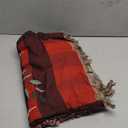 Dansyoo Merry Christmas Throw Blankets with Tassels Xmas Holiday Printed Wreath Blanket Red Plaid Blanket for Couch Chair Sofa Bed Outdoor Beach Travel 63"x86" (Color3)