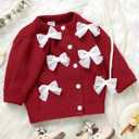 Infant Toddler Baby Girl Oversized Sweater Long Sleeve Sweaters Fall Winter Tops Clothes (Red)