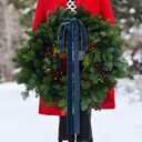 6 Pcs Vintage Velvet Christmas Bows - 23.6 x 15.7 Inch Rustic Large Wreath Bow for Xmas Tree Topper Garland Swags Staircase Fireplace Mantel Wedding Home Decor (6, Navy Blue)