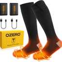 OZERO Heated Socks for Men Women: 6000mAh Rechargeable Electric Heating Socks with 360 Heating, 4 Heat Settings, Washable Foot Warmer for Hunting Hiking Ski Camping (Medium)