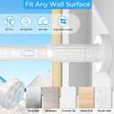 AIZESI Tension Curtain Rod 41-166 Inch(3-13Ft),1.26'' Diameter,Long Heavy Duty Adjustable No Drill Shower Curtain Rod for Windows, Balcony, Room Divider White