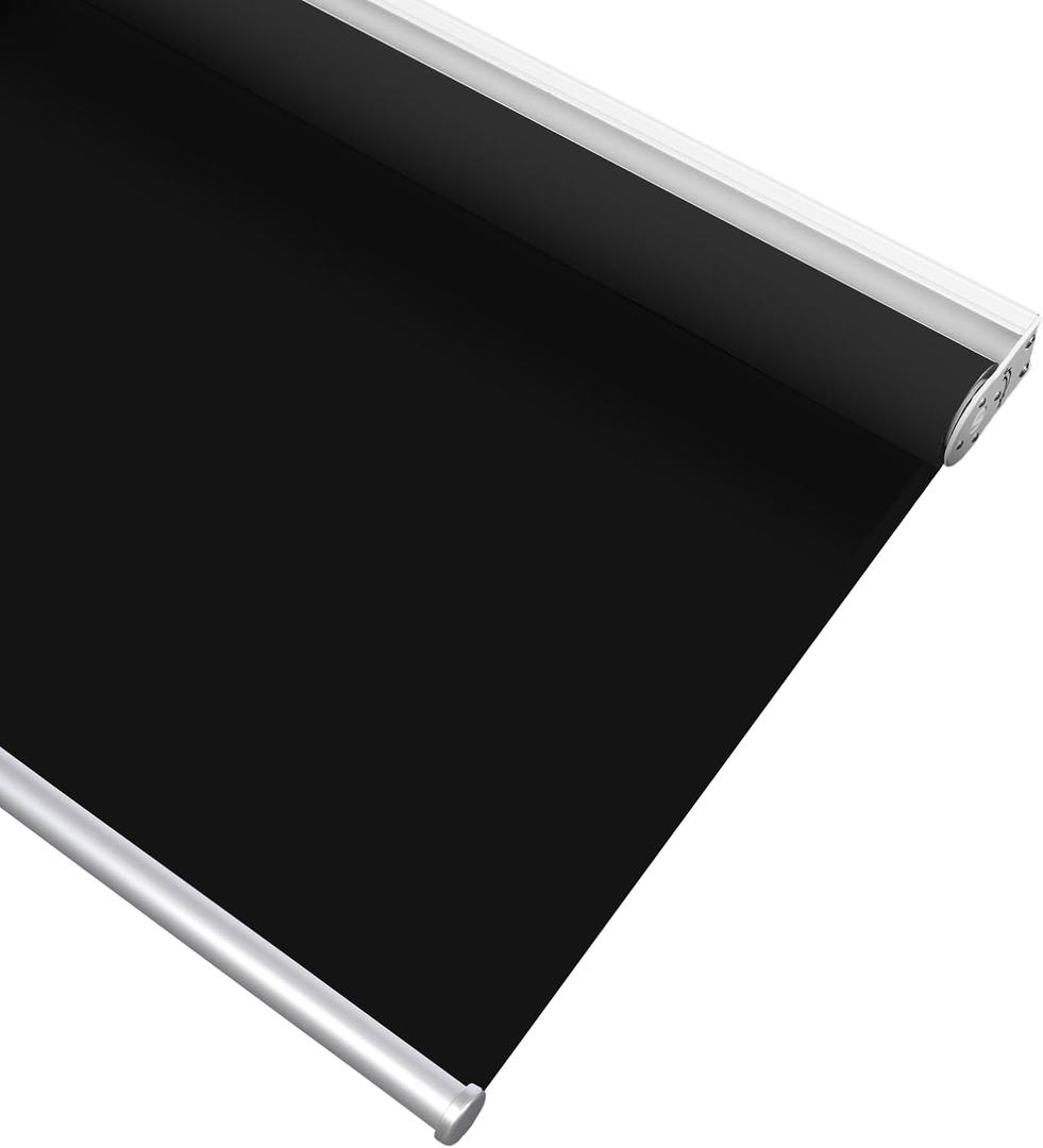 HOMEBOX 100% Blackout Cordless Roller Window Shades, Window Blinds with Thermal Insulated, UV Protection Waterproof Fabric, roll up and Down Blinds for Home and Office (Black - 43" W x 72" H)