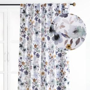 Maison d' Hermine Curtains for Living Room 100% Cotton 108 inch Length One Panel Light Filtering Curtains for Windows with Rod and Loop Pockets Spring Summer (Blossom - Flora, 50" W x 108" L)
