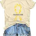 MOUSYA Childhood Cancer Awareness T Shirt Gold Ribbon Pediatric Cancer Shirts Gift T-Shirt L