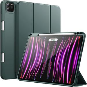 JETech Case for iPad Pro 11 Inch 2022/2021/2020 Model (4th/3rd/2nd Generation), with Pencil Holder, Support 2nd Pencil Charging, Slim Tablet Cover with Soft TPU Back, Auto Wake/Sleep (Misty Blue)
