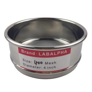 LABALPHA 400 Mesh Lab Sieves, Test Sieve #400 Mesh, 4'' Diameter, 304 Stainless Steel Wire Cloth (0.0385mm)