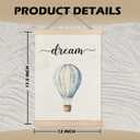 ignytiger Hot Air Balloon Boat Wall Art Decor, Baby Boy Nursery Wall Decor, Blue Boy Nursery Hot Air Balloon Decoration for Classroom Nursery Playroom Bedroom,12x16 Inches Set of 2