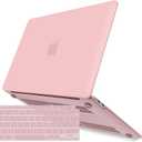 IBENZER Compatible with New MacBook Air 13 inch Case 2022 2021 2020 M1 A2337 A2179 A1932, Plastic Hard Shell Case with Keyboard Cover for Mac Retina Display with Touch ID, Rose Quartz, MMA-T13RQ+1