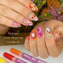 KKUUOO 12 Colors Nail Art Pens Set, Plastic Fine Tip 0.5mm Nail Art Markers for Painting Nails, Quick Dry Nail Polish Pens for DIY Designs, Home Use & Professional Salons