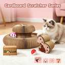Kitty Kurls Heart Magic Organ Cat Scratcher, Foldable Accordion Heart Shaped Scratching Board with Bell Ball, Recycled Cardboard Interactive Scratch Pad for Indoor Cats & Kittens
