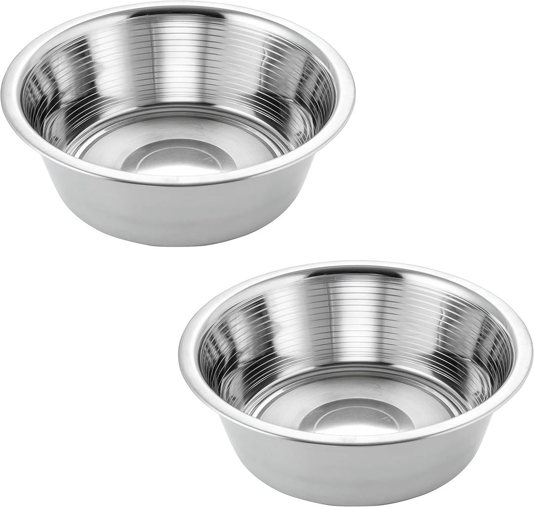 Pet Feeder Stainless Steel Dog Bowls Replacement 2-Pack Food Bowl, 8.2" Diameter, 2.8" Height Water Metal Bowls 7 Cups for Raised Feeder with Opening 7.5"- 8" (Double Pack)