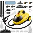 STEAMBOT Heavy Duty Steam Cleaner with 2L Large Water Tank, 28-in-1 Multipurpose steam cleaner for home, High Temperature Deep Cleaning for Grout, Floor, Tile, Oven, Car, Window&Kitchen No Chemical (Yellow)