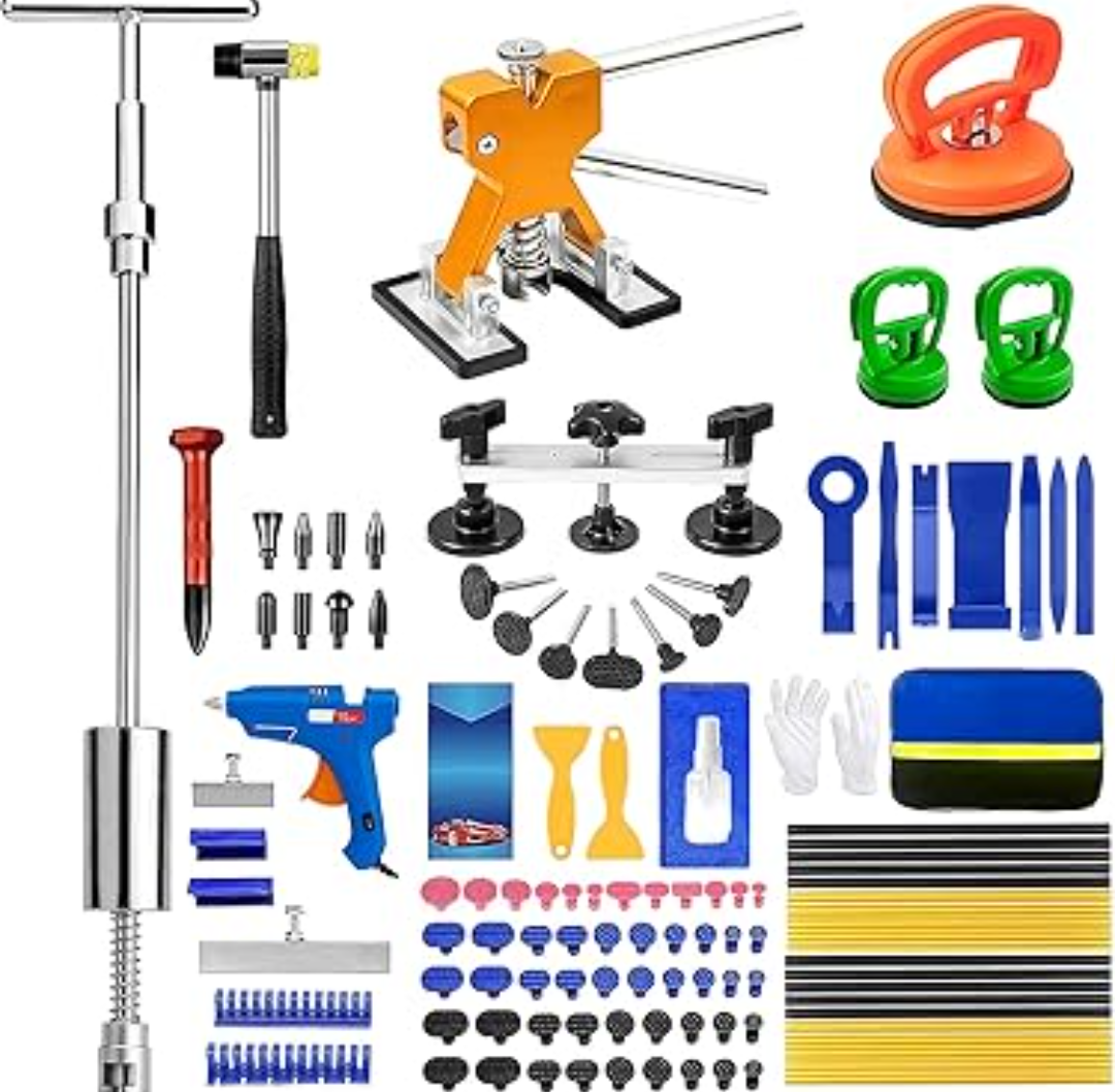 VEVOR 117 PCS Car Dent Puller Kit, Paintless Dent Repair Tool with Lifter, Slide Hammer & Suction Cup for Auto Body Dents, Hail Damage, Door Dings