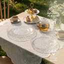 Rubtlamp 60Pcs Plastic Plates, Clear Disposable Plates, Hammered Heavy Duty Plastic Platos, Fancy Disposable Platos Include 30 Clear Dinner Plate, 30 Salad Plate For Bridal Spring