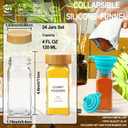 AISIPRIN Glass Spice Jars with 398 Labels, 24 pcs 4oz Spice Containers with Bamboo Lids, Square Spice Bottles With Shaker Lids,Spice Organization for Cabinet,Drawer,Rack,Seasoning Organizer