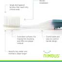NIMBUS Extra Soft Toothbrushes (Regular Size Head), Periodontist Design Tapered Bristles for Sensitive Teeth & Receding Gums (5 Pack, Colors May Vary)