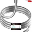 Shower Hose Extra Long,Explosion Proof Anti Winding Showerhead Hose,Used In Showerheads Spray Bidet Bathing Toilet Cleaning Flexible RV Shower Hoses Replacement (Silver, 79 In)