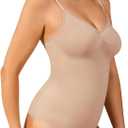 Womens Shapewear Tummy Control Seamless Bodysuit Cheap Full Body Shaper Mid Thigh Thong Brief (XXXL)