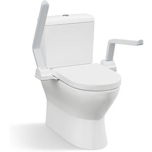 WAYES Toilet Safety Rails, Foldable Toilet Handicap Rails with Arms, Toilet Handles for Elderly and Disabled, Heavy Duty Toilet Rails for Seniors